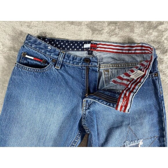 Tommy Hilfiger Women’s American Flag Patchwork Jeans - Size 7 - Picture 9 of 15